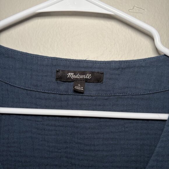 Madewell Lightspun Button Front Minidress Blue Women L - Picture 2 of 8
